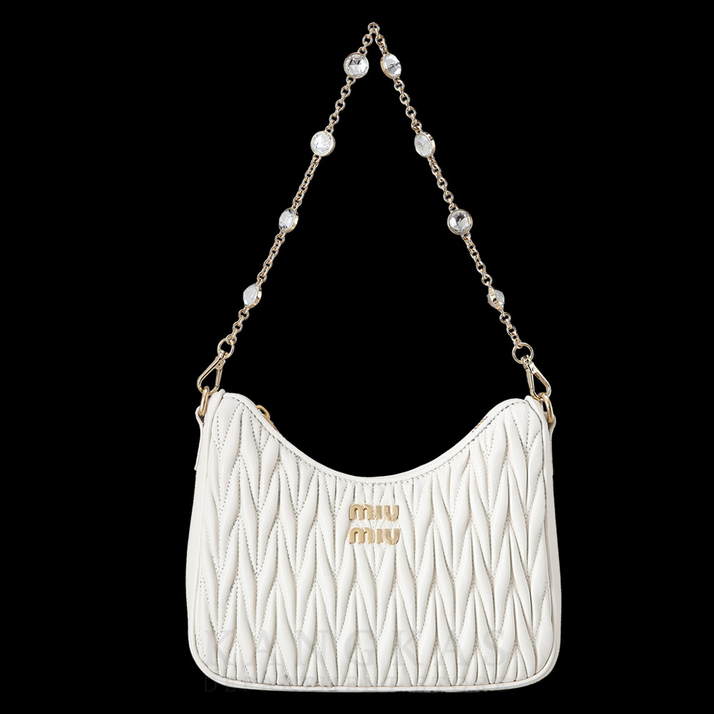 MIU MIU(USED)미우미우 5BH211 마틀라세 펄 숄더백